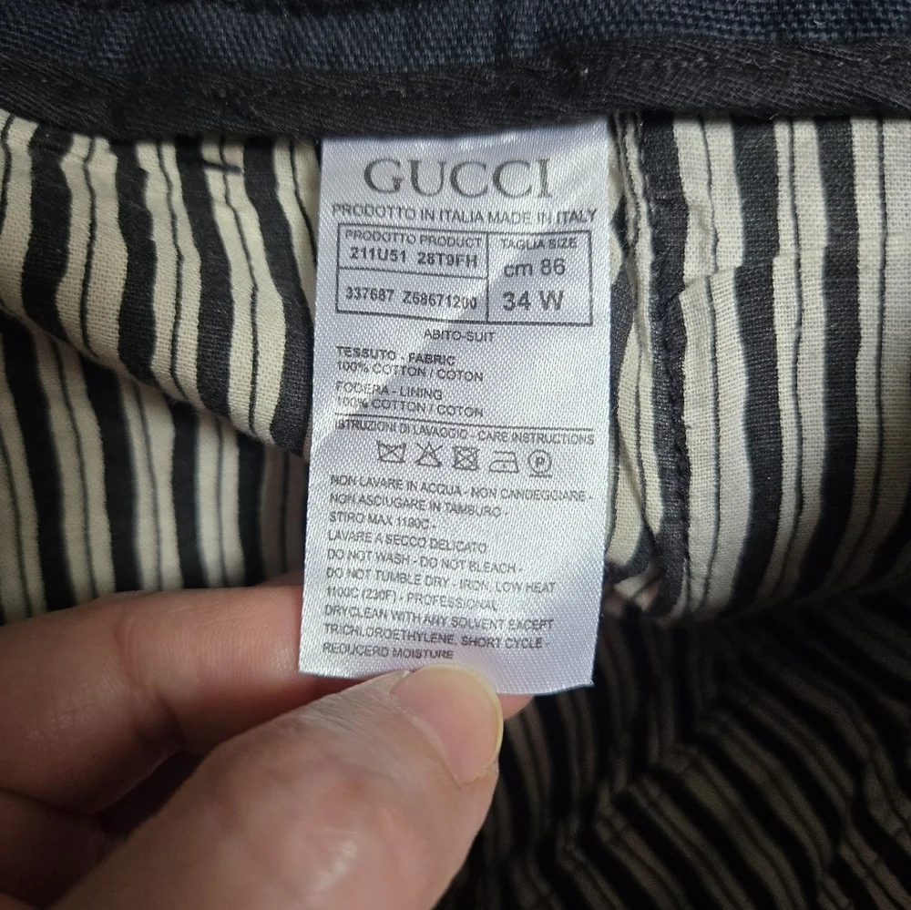 Gucci Limited Edition Navy Cotton Chino Trousers Pants - Picture 12 of 12